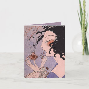 Carte Art Déco Français Parfum Ad Note
