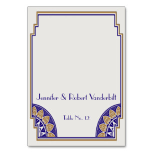 Carte Art déco Gold Navy Posh Place