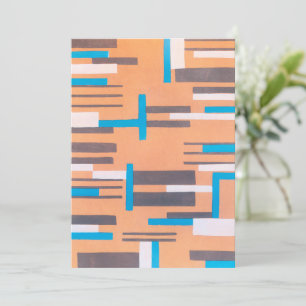 Carte Art Déco Jazz Pochoir Vintage, Motif Géométrique