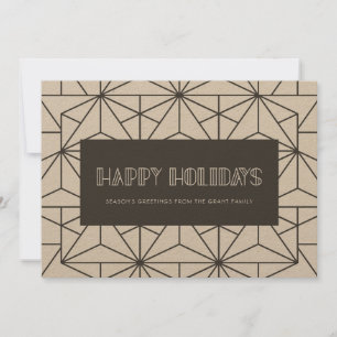 Carte Art déco rétro Kraft minimaliste Joyeux jours féri