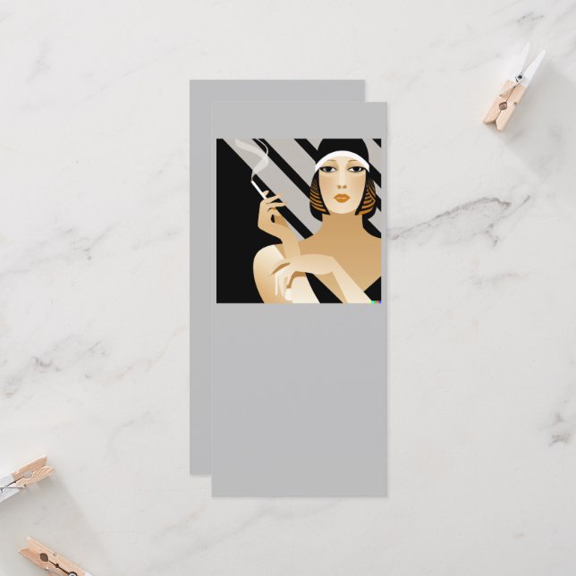 Carte Art déco smoker (Devant/Arrière en situation)