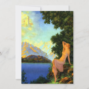 Carte Art Déco vintage Dream Castle Woman