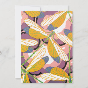 Carte Art Déco vintage jazz pochoir dragonflies de jardi