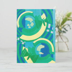 Carte Art Déco vintage jazz pochoir papillons de jardin