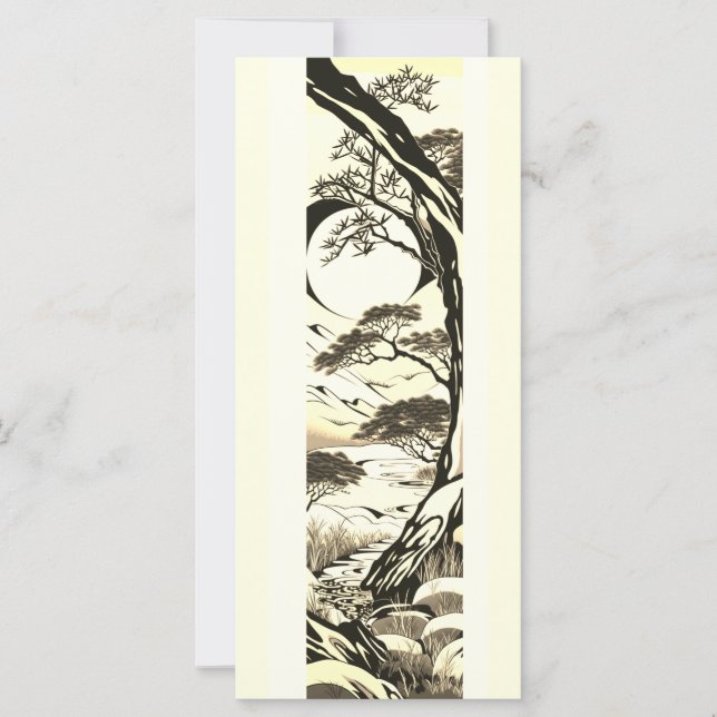 Carte Art d'encre de paysage japonais No1 (Devant)