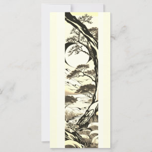 Carte Art d'encre de paysage japonais No1