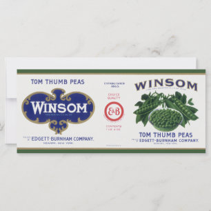 Carte Art d'étiquette de conserve de légumes anciens, Wi