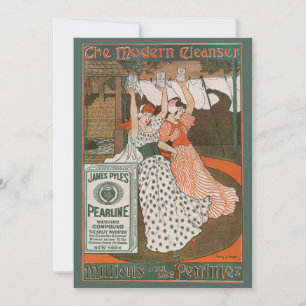 Carte Art d'étiquette de produit vintage Pearline Modern