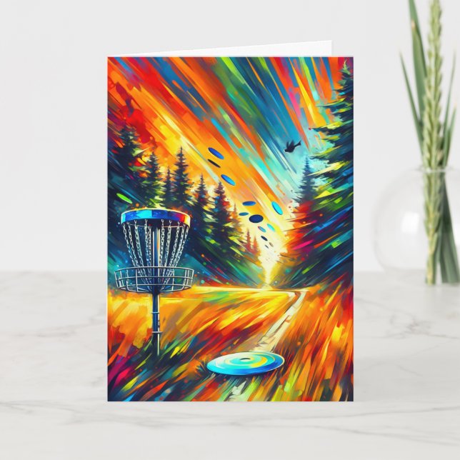 Carte Art Disc Abstrait Golf Meilleur Anniversaire par P (Devant)