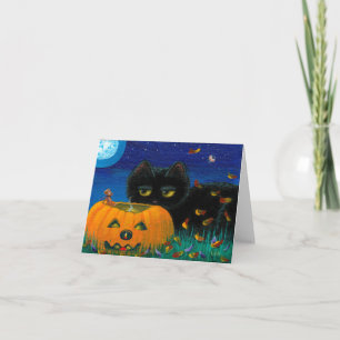 Carte Art drôle Creationarts de souris de chat d'automne