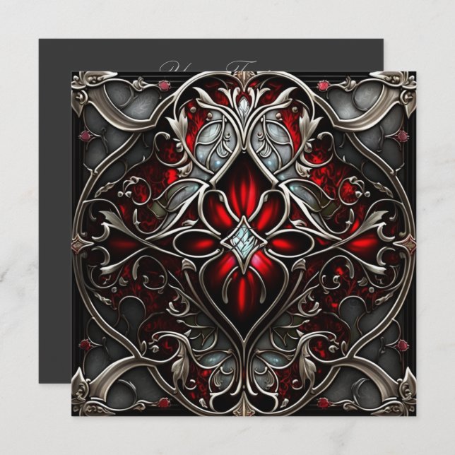 Carte Art du rubis métallique (Devant / Derrière)