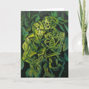 Carte Art Géométrique Homme Et Squelette Abstrait