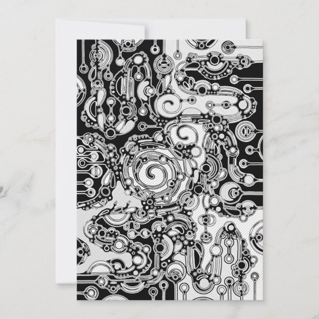 Carte Art Géométrique Noir Et Blanc 3 (Devant)