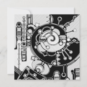 Carte Art géométrique noir et blanc 4