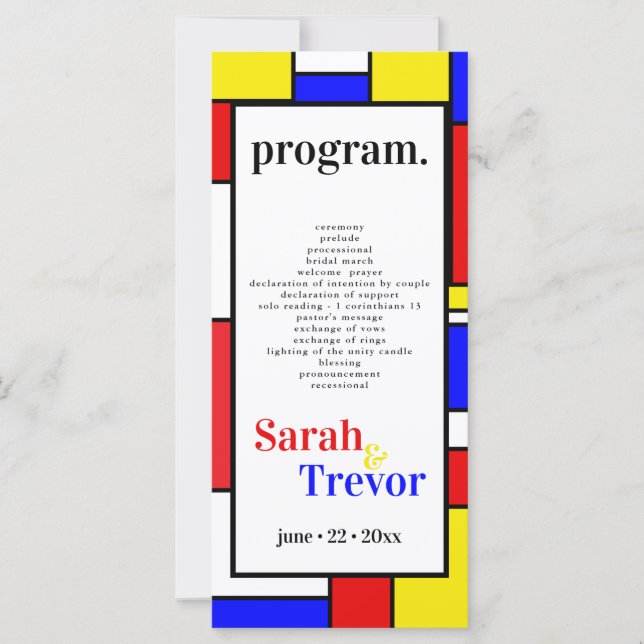 Carte Art géométrique rétro inspiré par Mondrian audacie (Devant)