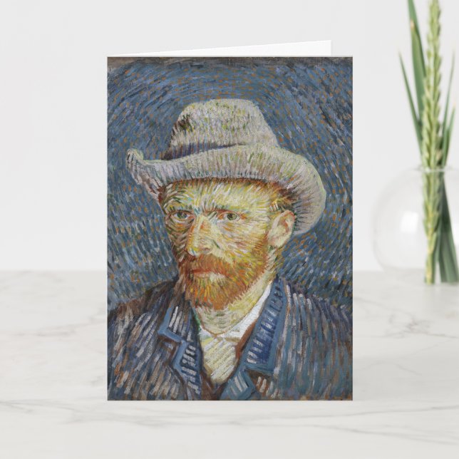Carte Art gris de peinture de chapeau de feutre (Devant)