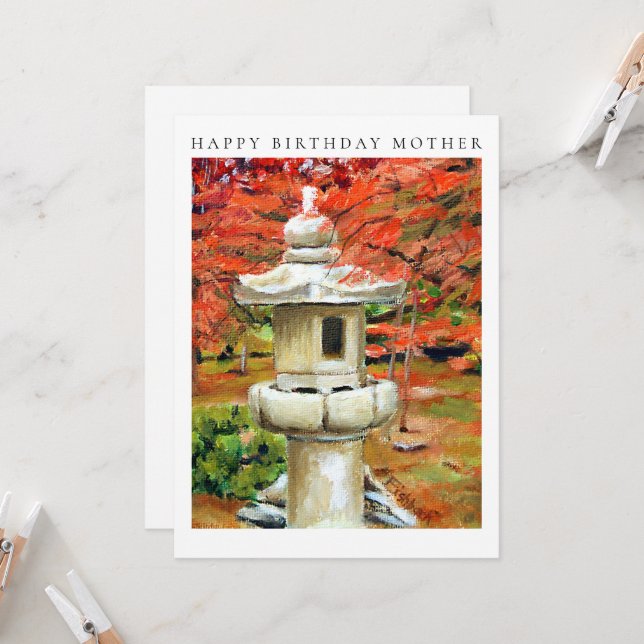 Carte Art Jardin Vintage japonais (Devant/Arrière en situation)