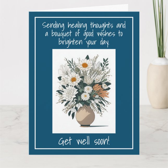 Carte Art Moderne Fleur Boho Style Se Bien Bientôt (Devant)