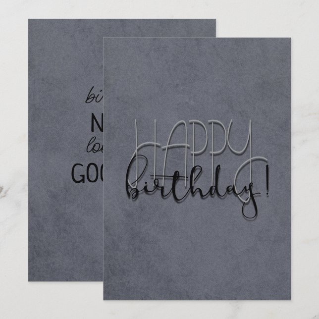 Carte Art moderne gris élégant Texté (Devant / Derrière)