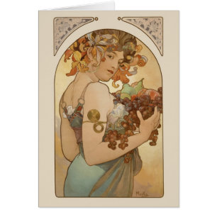 Carte Art Nouveau Alphonse Mucha Fruit CC0406
