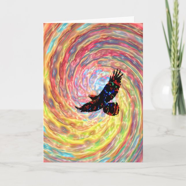 Carte Art numérique d'oiseaux volants (Devant)