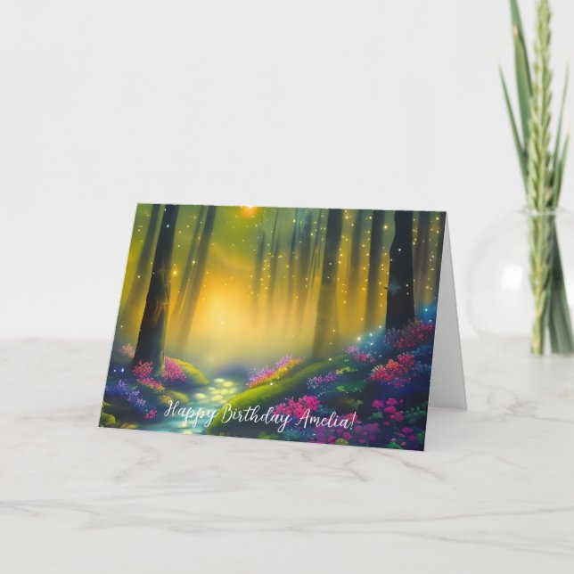 Carte Art numérique du sentier de la forêt magique (Devant)