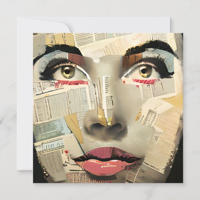 Carte Art numérique unique et artistique | Dame jolie ab (Devant)