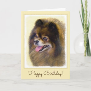 Carte Art original de chien de peinture noire et