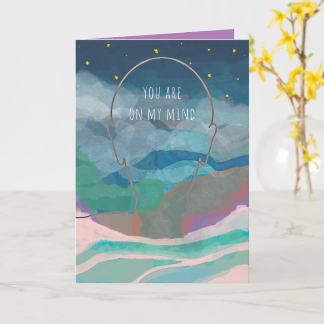 Carte Art original Vous êtes dans mon esprit (Fleur jaune)