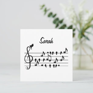 Carte Art personnalisé de clé de sol de songbird