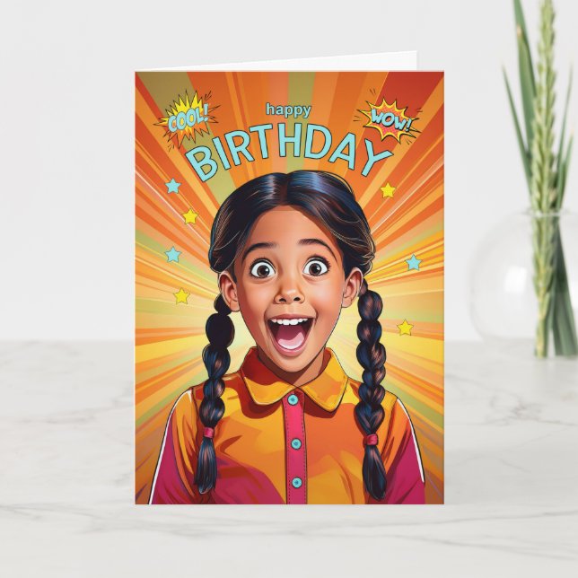 Carte Art pop latino-américain pour filles Anniversaire (Devant)