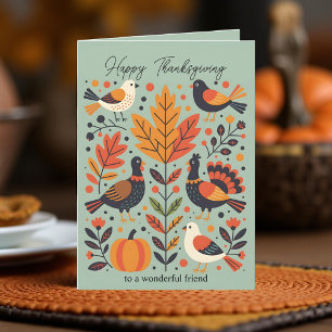 Carte Art populaire dynamique Turquie Citrouille Chute T