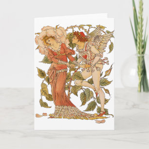 Carte Art Victorien vintage, Rose par Walter Crane