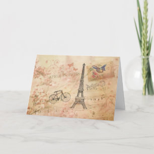 Carte Art vintage de Tour Eiffel