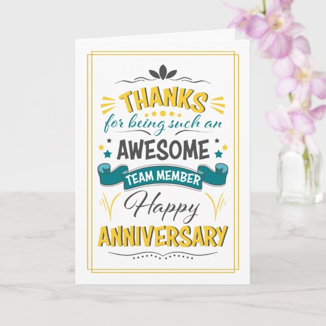 Carte Art Word de l'anniversaire de l'employé (Orchidée)
