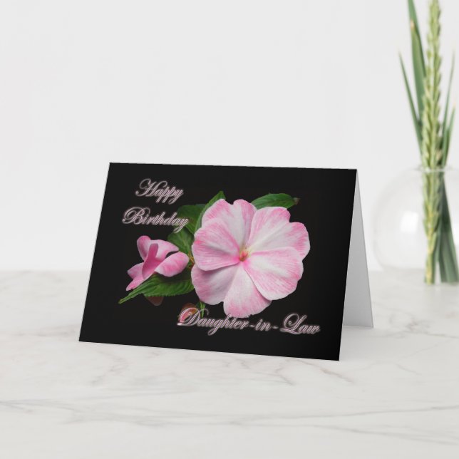 Carte Articles d'Impatiens de rose de belle-fille (Devant)
