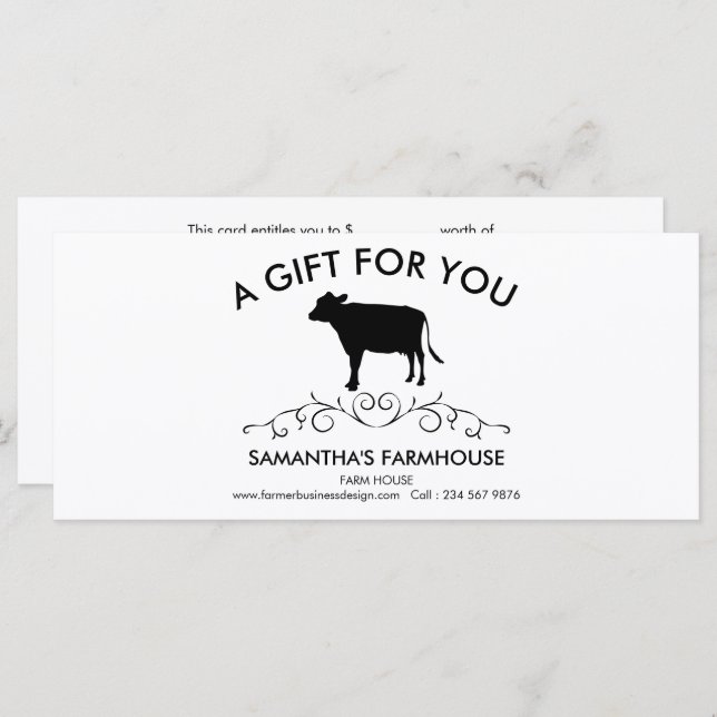 Carte Artisan Cattle Farm (Devant / Derrière)