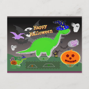 Carte artisanale Halloween Dinosaur Statue Coupe &