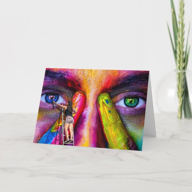 Carte Artiste créatif Peintre coloré Anniversaire (Devant)