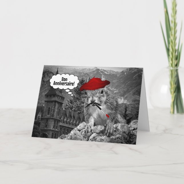Carte Artiste français écureuil Anniversaire (Devant)