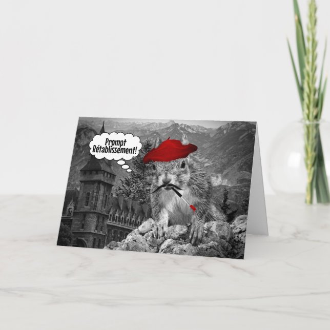 Carte Artiste français écureuil s'en sortir (Devant)