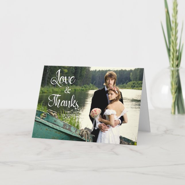 Carte Artiste manuscrit 2 Mariage photo Merci (Devant)