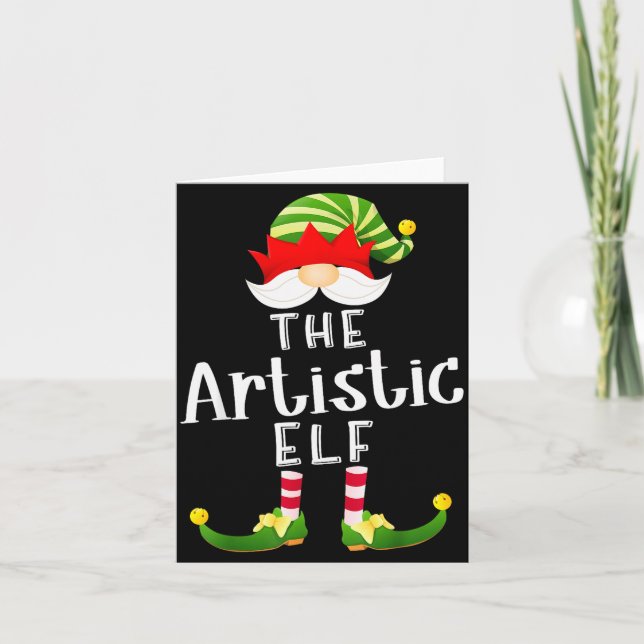 Carte Artistic Elf Group Christmas Funny Pajama Party  (Devant)