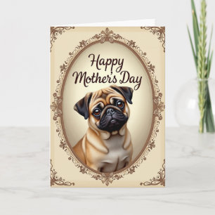 Carte artistique de la fête des mères Faon Chien