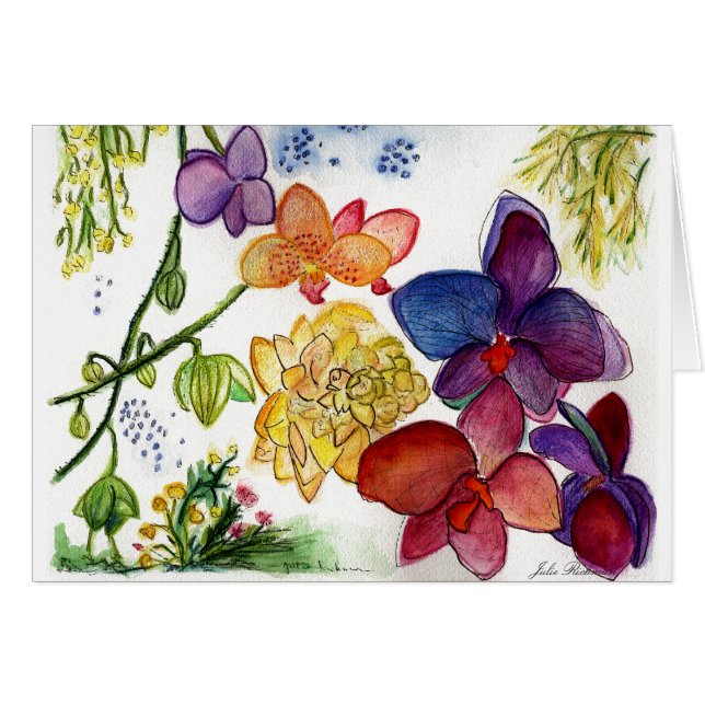 Carte artistique d'orchidée (Devant horizontal)