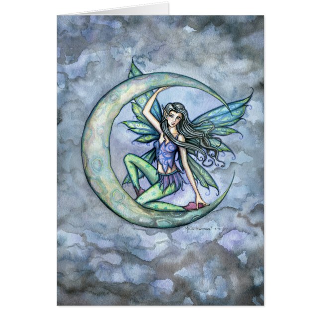 Carte artistique fantaisiste de fée lunaire (Devant)