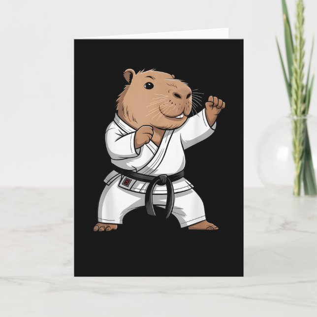 Carte Arts Martiaux Capybara Drôle Karaté Taekwondo Jiu  (Devant)
