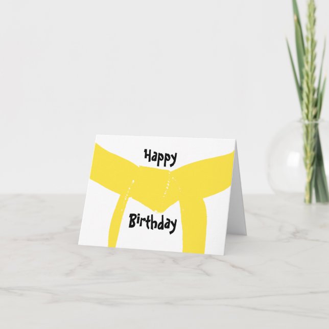 Carte Arts martiaux Ceinture jaune Anniversaire (Devant)