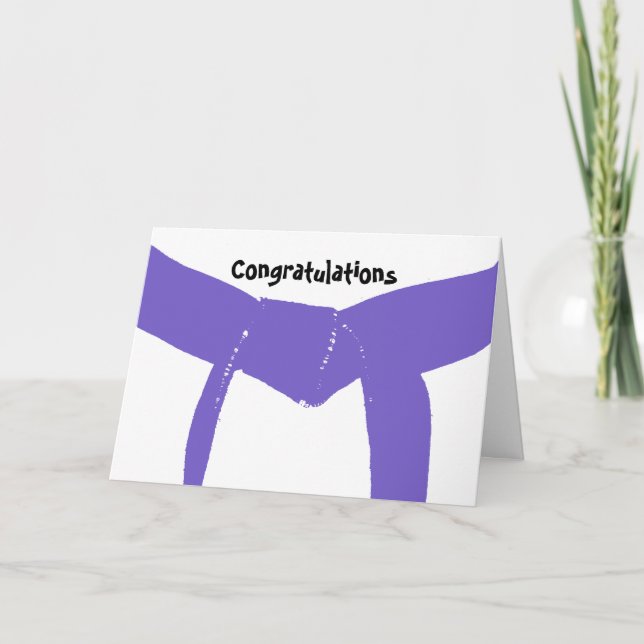 Carte Arts martiaux Ceinture pourpre Félicitations (Devant)