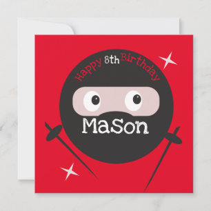 Carte Arts Martiaux Karaté Ninja Garçons Anniversaire R